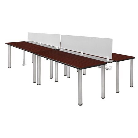 Kee Desking Desks > Benching > Kee Benching Systems, Chrome|Mahogany, Wood|Metal MBSPD12024MHBPCM